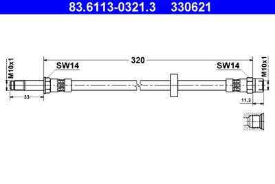 Brake Hose ATE 83.6113-0321.3