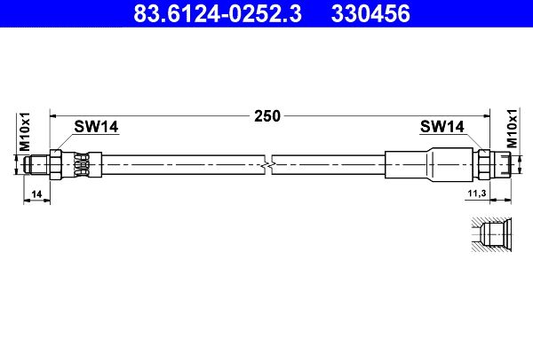 ATE 83.6124-0252.3 Brake Hose