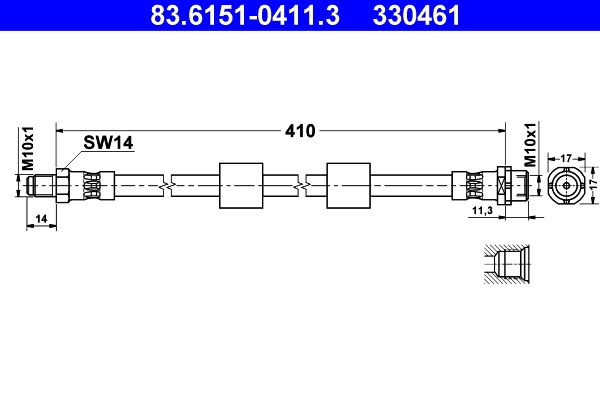ATE 83.6151-0411.3 Brake Hose