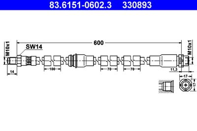 Brake Hose ATE 83.6151-0602.3