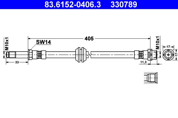 ATE 83.6152-0406.3 Brake Hose