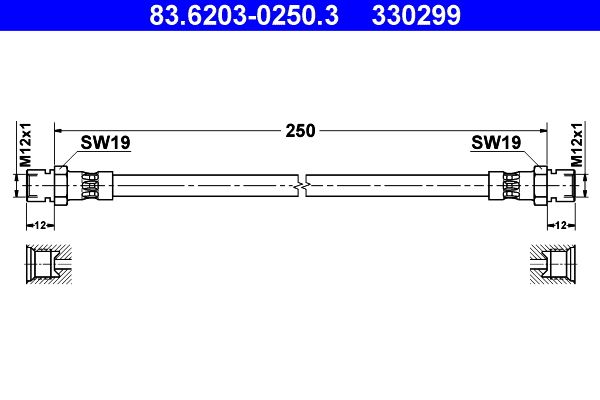 ATE 83.6203-0250.3 Brake Hose
