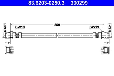 Brake Hose ATE 83.6203-0250.3