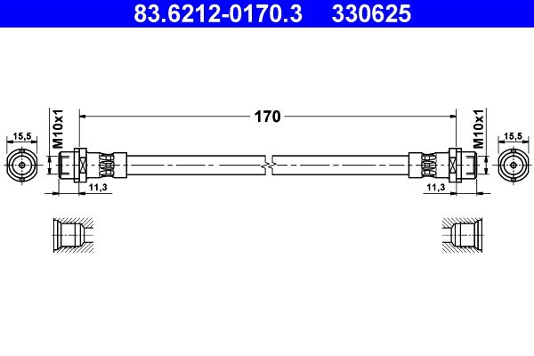 ATE 83.6212-0170.3 Brake Hose