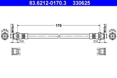 Brake Hose ATE 83.6212-0170.3