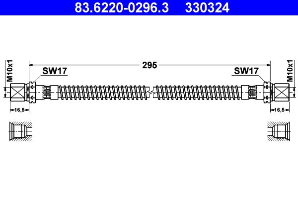 ATE 83.6220-0296.3 Brake Hose