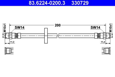 Brake Hose ATE 83.6224-0200.3