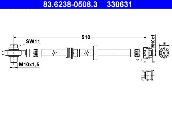 ATE 83.6238-0508.3 Brake Hose