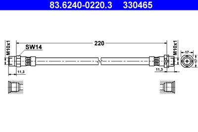 Brake Hose ATE 83.6240-0220.3