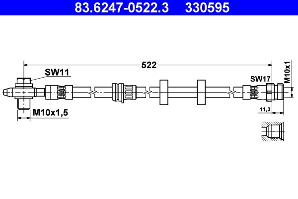 ATE 83.6247-0522.3 Brake Hose