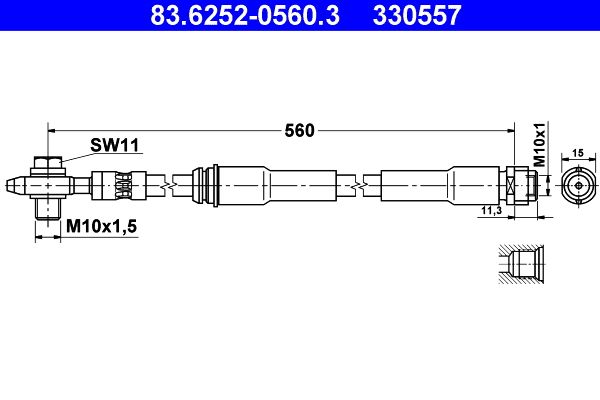 ATE 83.6252-0560.3 Brake Hose