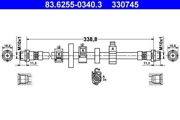 ATE 83.6255-0340.3 Brake Hose