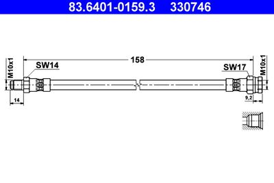 Brake Hose ATE 83.6401-0159.3