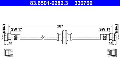 Brake Hose ATE 83.6501-0282.3