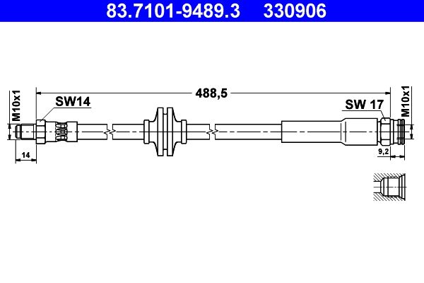 ATE 83.7101-9489.3 Brake Hose