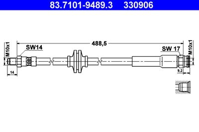 Brake Hose ATE 83.7101-9489.3