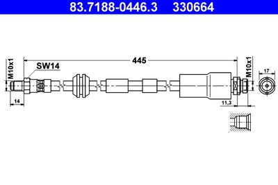 Brake Hose ATE 83.7188-0446.3
