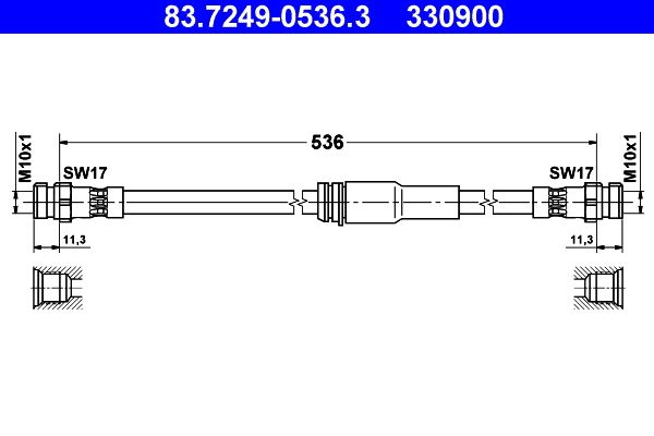 ATE 83.7249-0536.3 Brake Hose