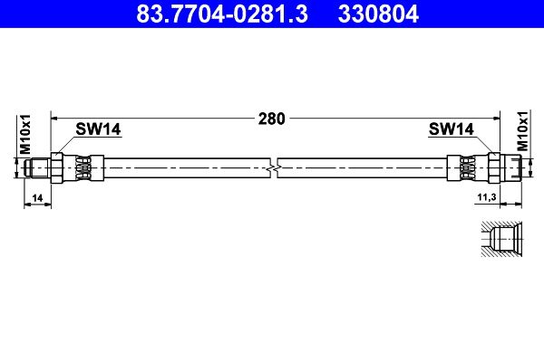 ATE 83.7704-0281.3 Brake Hose