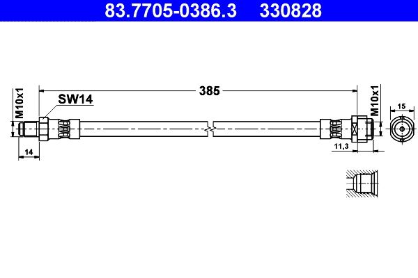 ATE 83.7705-0386.3 Brake Hose