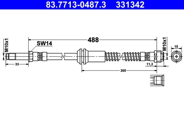 ATE 83.7713-0487.3 Brake Hose
