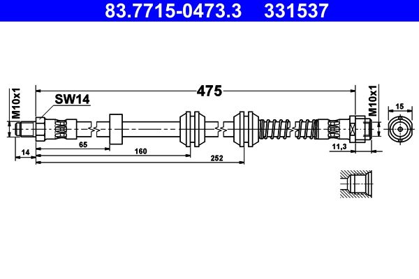 ATE 83.7715-0473.3 Brake Hose