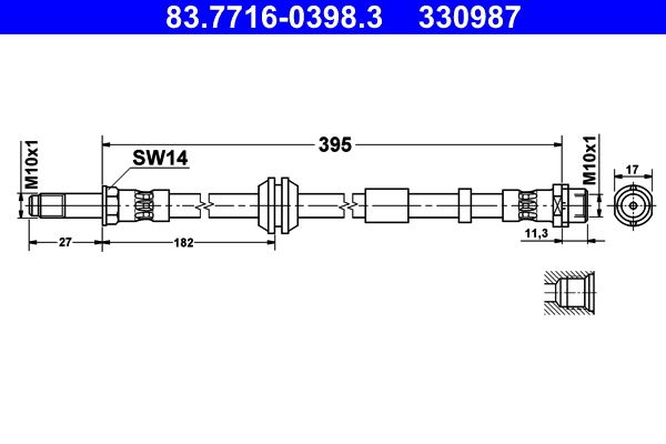 ATE 83.7716-0398.3 Brake Hose