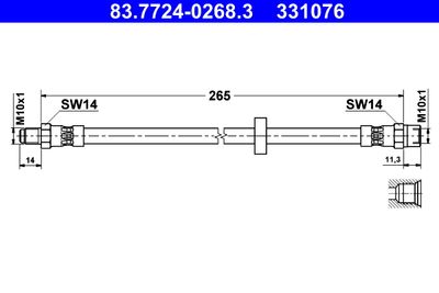 Brake Hose ATE 83.7724-0268.3
