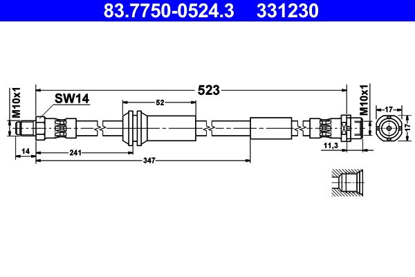 ATE 83.7750-0524.3 Brake Hose