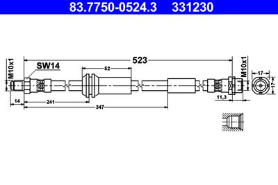 Brake Hose ATE 83.7750-0524.3