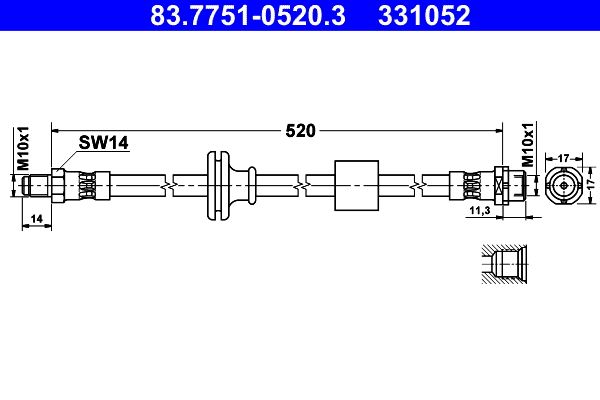 ATE 83.7751-0520.3 Brake Hose