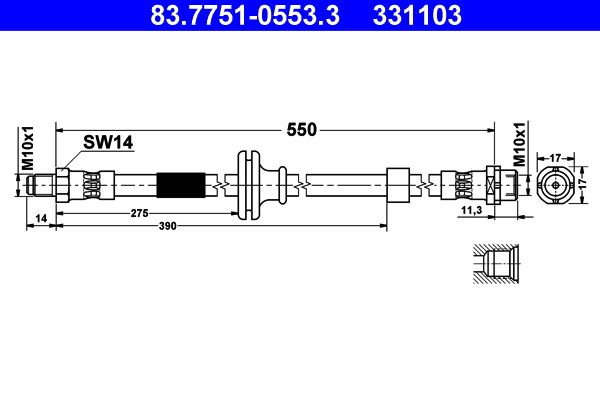 ATE 83.7751-0553.3 Brake Hose