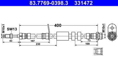 Brake Hose ATE 83.7769-0398.3