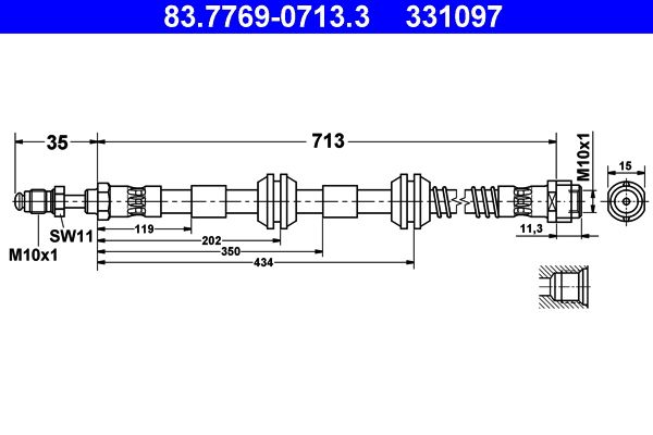 ATE 83.7769-0713.3 Brake Hose