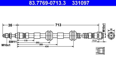 Brake Hose ATE 83.7769-0713.3