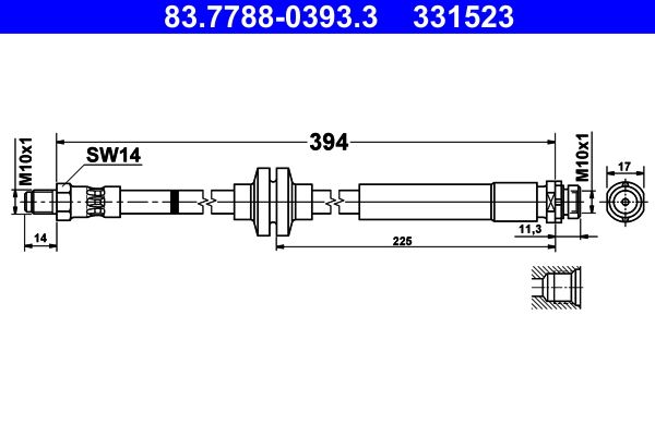 ATE 83.7788-0393.3 Brake Hose