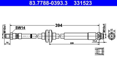 Brake Hose ATE 83.7788-0393.3
