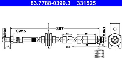 Brake Hose ATE 83.7788-0399.3