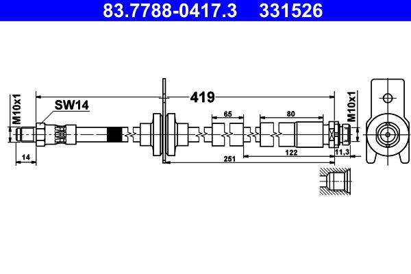 ATE 83.7788-0417.3 Brake Hose