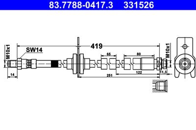 Brake Hose ATE 83.7788-0417.3