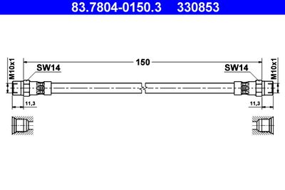 Brake Hose ATE 83.7804-0150.3