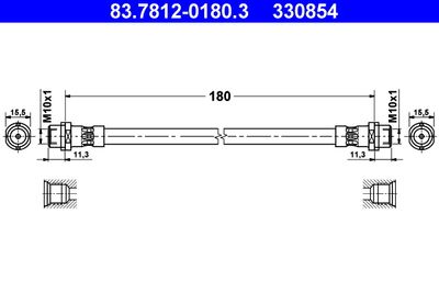 Brake Hose ATE 83.7812-0180.3