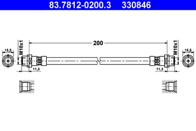 Brake Hose ATE 83.7812-0200.3
