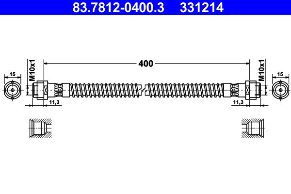 ATE 83.7812-0400.3 Brake Hose