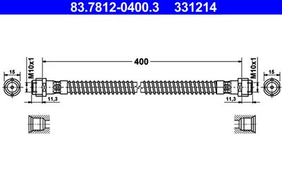 Brake Hose ATE 83.7812-0400.3
