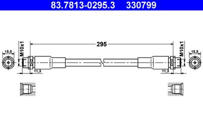 Brake Hose ATE 83.7813-0295.3