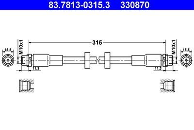 Brake Hose ATE 83.7813-0315.3