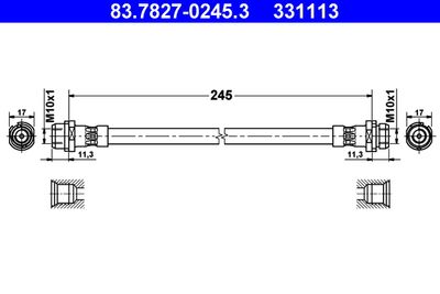 Brake Hose ATE 83.7827-0245.3