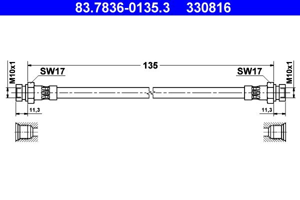 ATE 83.7836-0135.3 Brake Hose