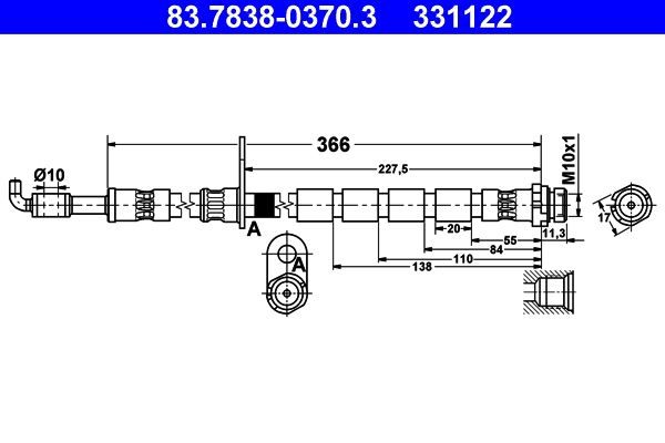 ATE 83.7838-0370.3 Brake Hose